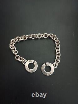 Tiffany & Co Sterling Silver 1837 Circle Clasp Toggle Bracelet 7.6