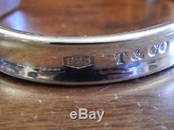 Tiffany & Co Sterling Silver 1837 Narrow Cuff Bangle Bracelet 40.8g