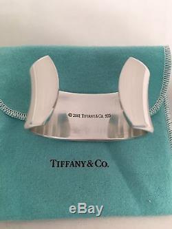 Tiffany & Co Sterling Silver 1837 Wide Cuff Bangle Bracelet. Small. RRP $1550