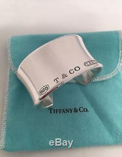Tiffany & Co Sterling Silver 1837 Wide Cuff Bangle Bracelet. Small. RRP $1550