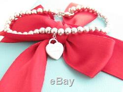 Tiffany & Co Sterling Silver 925 Heart Return To Bead Bracelet 7