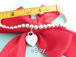 Tiffany & Co Sterling Silver 925 Heart Return To Bead Bracelet 7