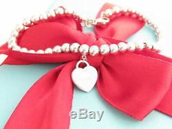 Tiffany & Co Sterling Silver 925 Heart Return To Bead Bracelet 7