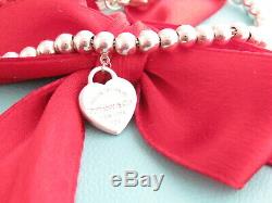 Tiffany & Co Sterling Silver 925 Heart Return To Bead Bracelet 7