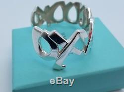 Tiffany & Co Sterling Silver 925 Paloma Picasso Love & Kisses Cuff Bracelet XOXO