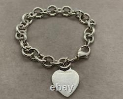 Tiffany & Co. Sterling Silver 925 Return to Heart Charm Tag Bracelet NO BOX Us