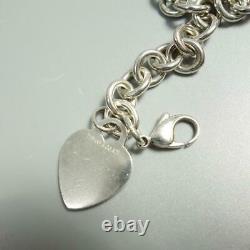 Tiffany & Co. Sterling Silver 925 Return to Heart Tag Charm Bracelet NO BOX Used