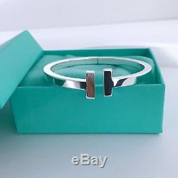 Tiffany & Co. Sterling Silver 925 T Square Bangle Bracelet Size Large /packing