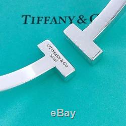 Tiffany & Co. Sterling Silver 925 T Square Bangle Bracelet Size Large /packing