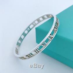 Tiffany & Co Sterling Silver Atlas Bracelet Bangle 7 With Pouch