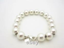 Tiffany & Co. Sterling Silver Bead Ball Bracelet 7 1/2 Pouch A