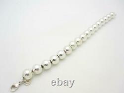 Tiffany & Co. Sterling Silver Bead Ball Bracelet 7 1/2 Pouch A