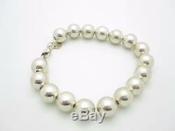 Tiffany & Co. Sterling Silver Bead Ball Bracelet 7.5 Pouch Included
