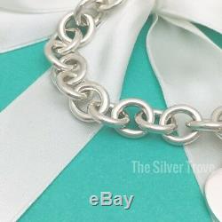 Tiffany & Co Sterling Silver Blank Heart Charm Tag Bracelet