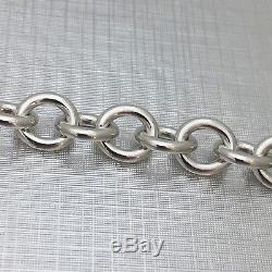 Tiffany & Co Sterling Silver Blank Heart Tag Bracelet Size Medium 7.75