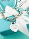 Tiffany & Co. Sterling Silver Heart Tag Chain Bracelet 7 Pouch & Box