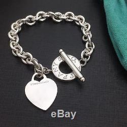 Tiffany & Co Sterling Silver Heart Tag Toggle Bracelet