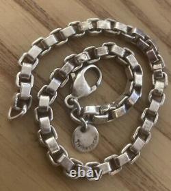 Tiffany & Co. Sterling Silver Men's Venetian Box Link Bracelet 925 7.5 Inch