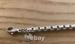 Tiffany & Co. Sterling Silver Men's Venetian Box Link Bracelet 925 7.5 Inch