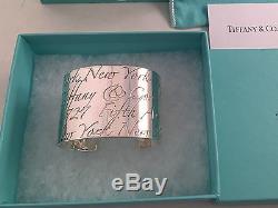 Tiffany & Co Sterling Silver Notes Wide Cuff Bangle Bracelet. Small. Rare