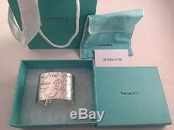 Tiffany & Co Sterling Silver Notes Wide Cuff Bangle Bracelet. Small. Rare