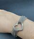 Tiffany & Co. Sterling Silver Open Heart Multi Chain Toggle Bracelet 7.5 N64