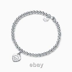 Tiffany & Co. Sterling Silver Return To Heart Tag 7 Bead Bracelet