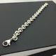 Tiffany & Co Sterling Silver Rolo Chain Link Charm Bracelet With Lobster Clasp