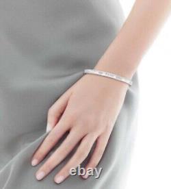 Tiffany & Co. Sterling Silver Small Narrow 1837 Band Cuff Bracelet