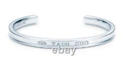 Tiffany & Co. Sterling Silver Small Narrow 1837 Band Cuff Bracelet