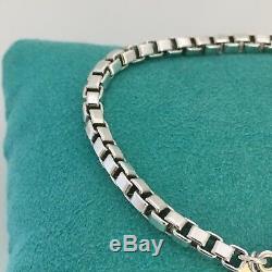 Tiffany & Co Sterling Silver Venetian Box Link Bracelet 7.5