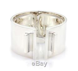 Tiffany & Co. T Wide Bar Hinged Sterling Silver Cuff Bracelet