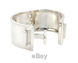 Tiffany & Co. T Wide Bar Hinged Sterling Silver Cuff Bracelet