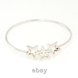 Tiffany & Co. Triple Star Hook Bracelet 7.5 Silver 925 & 18K Gold Auth withBag