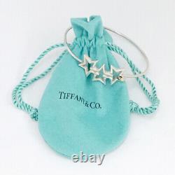 Tiffany & Co. Triple Star Hook Bracelet 7.5 Silver 925 & 18K Gold Auth withBag