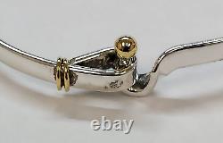 Tiffany&co Sterling Silver, 18 Karat Gold Hook&eye Bangle Bracelet