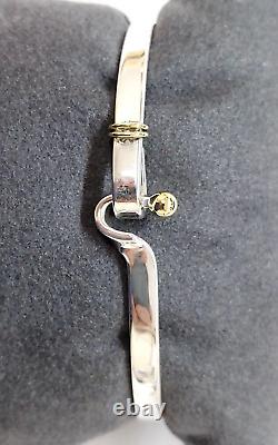 Tiffany&co Sterling Silver, 18 Karat Gold Hook&eye Bangle Bracelet