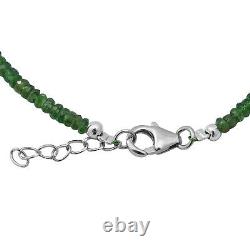 Tsavorite Garnet Beads Bracelet 925 Sterling Silver Rhodium Over Jewelry Ct 20