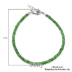 Tsavorite Garnet Beads Bracelet 925 Sterling Silver Rhodium Over Jewelry Ct 20