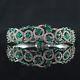 Turkish Handmade Emerald Sterling Silver 925k Bracelet Bangle Cuff #ykb2