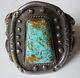 Turquoise Cuff Bracelet Native American Indian Old Pawn Heavy Gorgeous Sterling