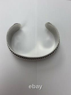 Twisted Rope Bangle Cuff Bracelet Sterling Silver