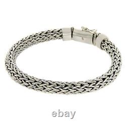 Unisex 925 Sterling Silver Bali Tula Woven 7 mm Bracelet Size 7.5-8-8.5B55