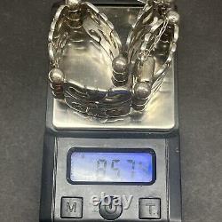 VINTAGE ATI Mexico Sterling Silver 925 Modernist Hinged Panel Bracelet 85.4 Gram