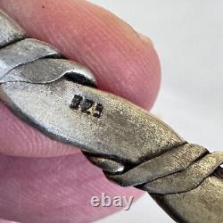 VTG Sterling Silver 925 Twist Design Bangle Bracelet Size 2.75'' Diameter