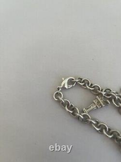 VTG TIFFANY & CO STERLING SILVER Dog Airplane Lock Bag Eiffel CHARM BRACELET