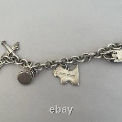 VTG TIFFANY & CO STERLING SILVER Dog Airplane Lock Bag Eiffel CHARM BRACELET