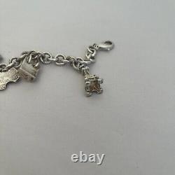 VTG TIFFANY & CO STERLING SILVER Dog Airplane Lock Bag Eiffel CHARM BRACELET