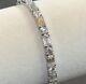 Vvs1 Round And Emerald Cut Moissanite Tennis Bracelet Real 925 Silver