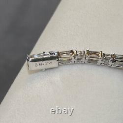 VVS1 Round and Emerald Cut Moissanite Tennis Bracelet Real 925 Silver